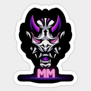 Purple Oni Mask Sticker